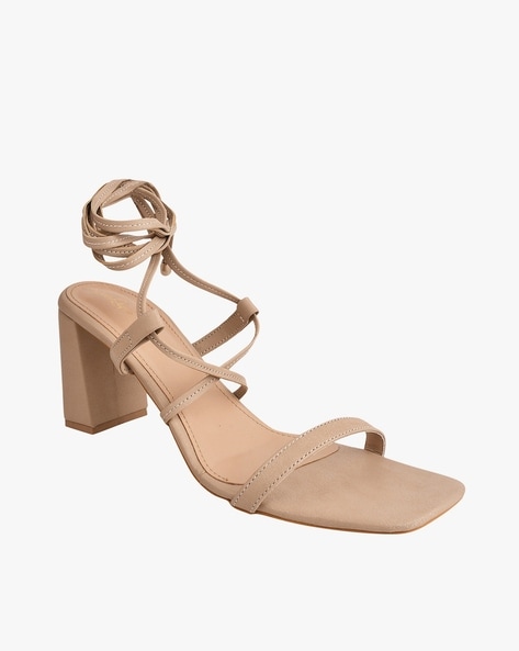 Beige lace best sale up sandals