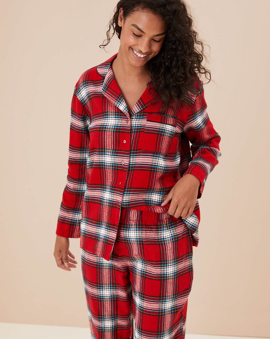 Womens red christmas discount pyjamas