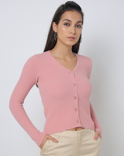 Peach colour cardigan sale