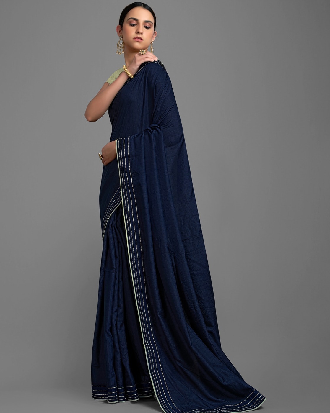 Buy Navy Sarees for Women by Hritika Online 