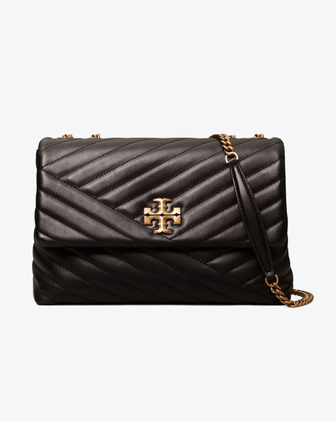 Buy Tory Burch Kira Chevron Convertible Shoulder Bag with Adjustable Strap, Black Color Women