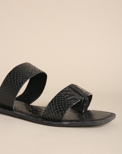 Black Stone strap Sandals – Koblerr