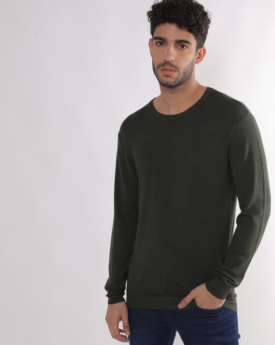 Buy Olive Green Sweaters & Cardigans for Men by ALTHEORY Online