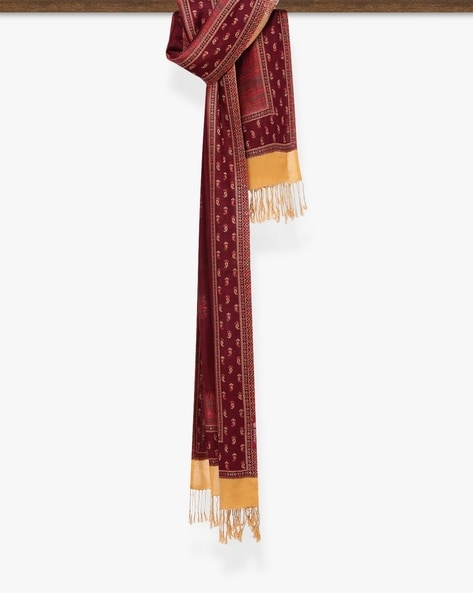 Printed Stole with Fringed Hem Price in India