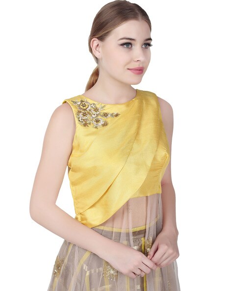 Primefair Women's Embroidery Sleeveless Design Phantom Readymade Blouse For  Saree And Lehenga Choli at Rs 316/piece | Embroidered Blouses in Surat |  ID: 25906599248