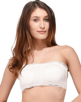 Buy PrettyCat White Lace Non Wired Non Padded Bralette Bra - Bra