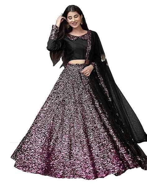 Buy STYLI Women's Net Semi-stitched Pearl Work Lehenga Choli (8, Rama Blue,  Free Size) at Amazon.in