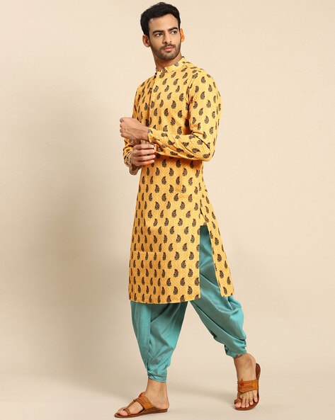 Readymade Yellow Embroidered Dhoti Style Suit 3153SL03