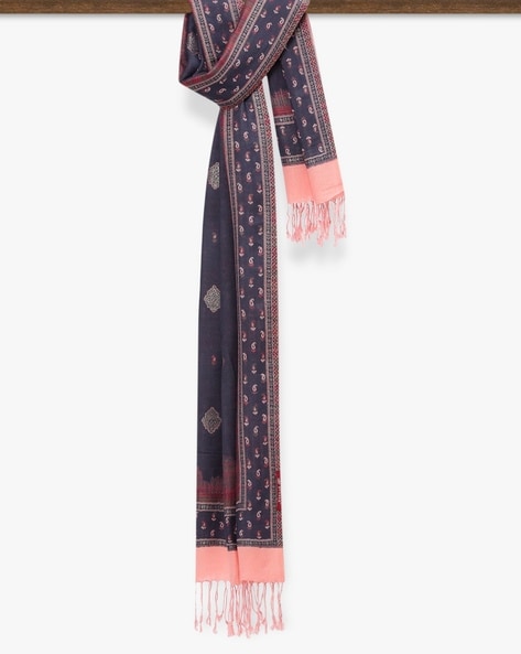 Printed Stole with Fringed Hem Price in India