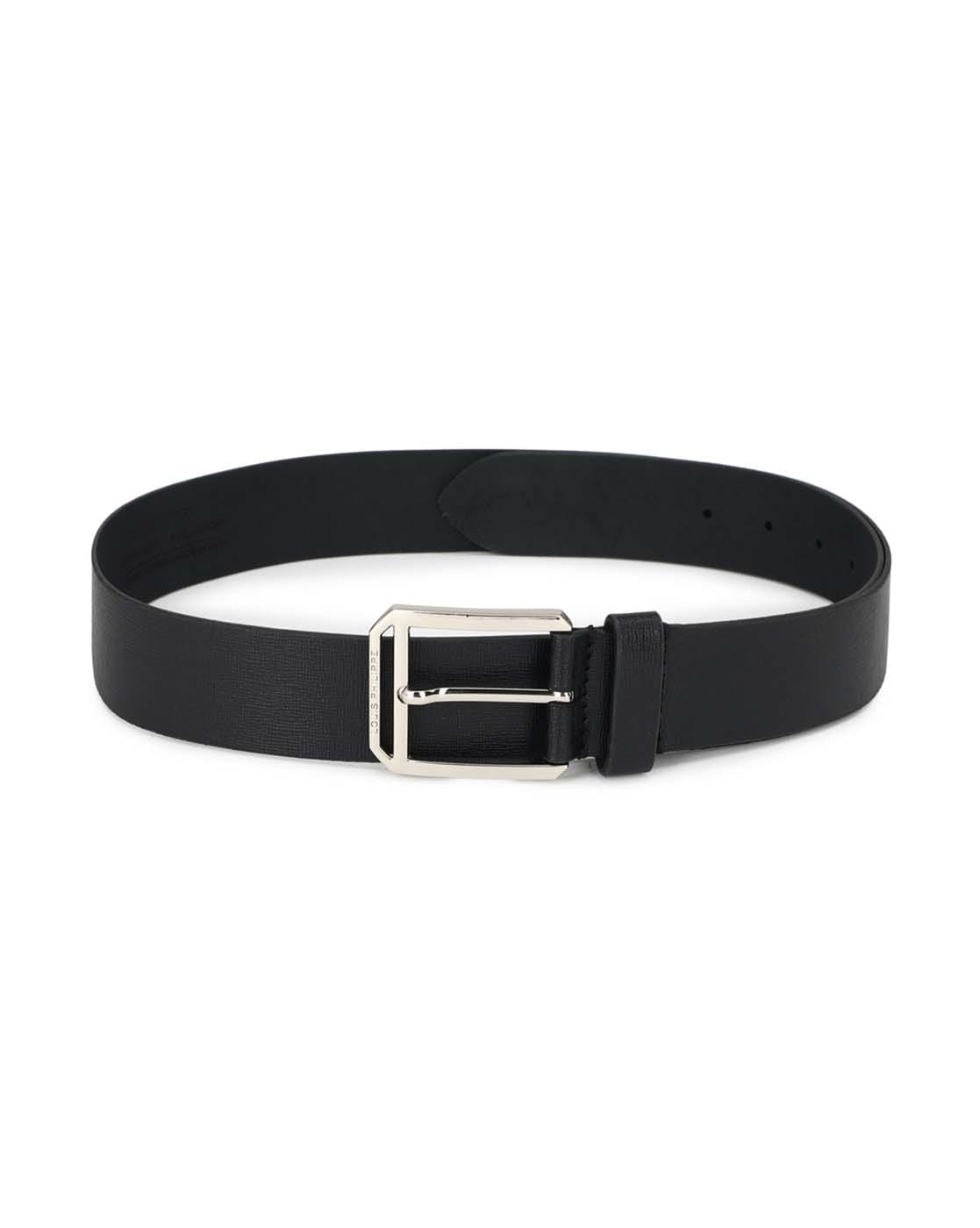 Buy LOUIS PHILIPPE Black Mens Leather Buckle Closure Formal Belt