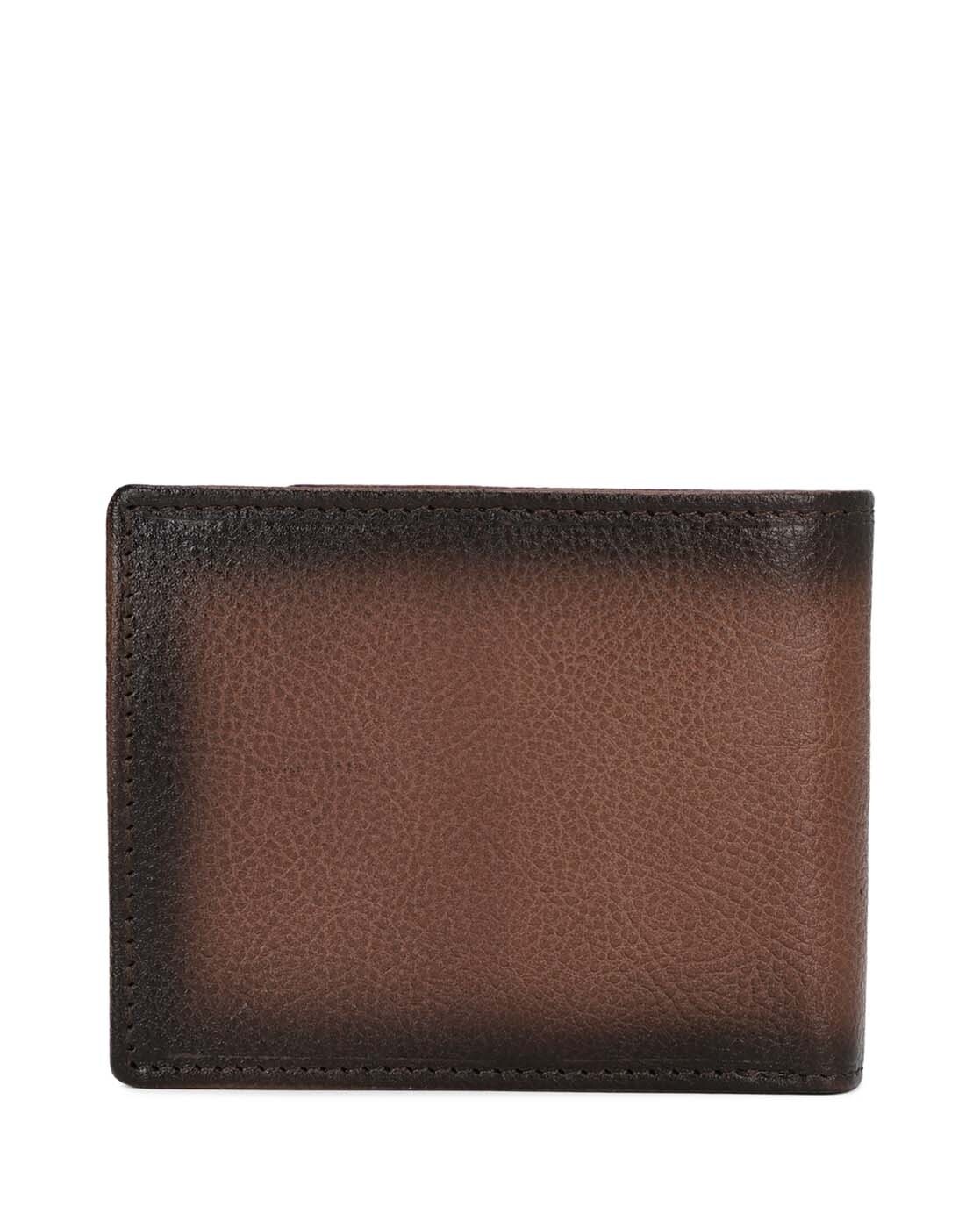 Louis Philippe Men Navy Textured Leather Wallet