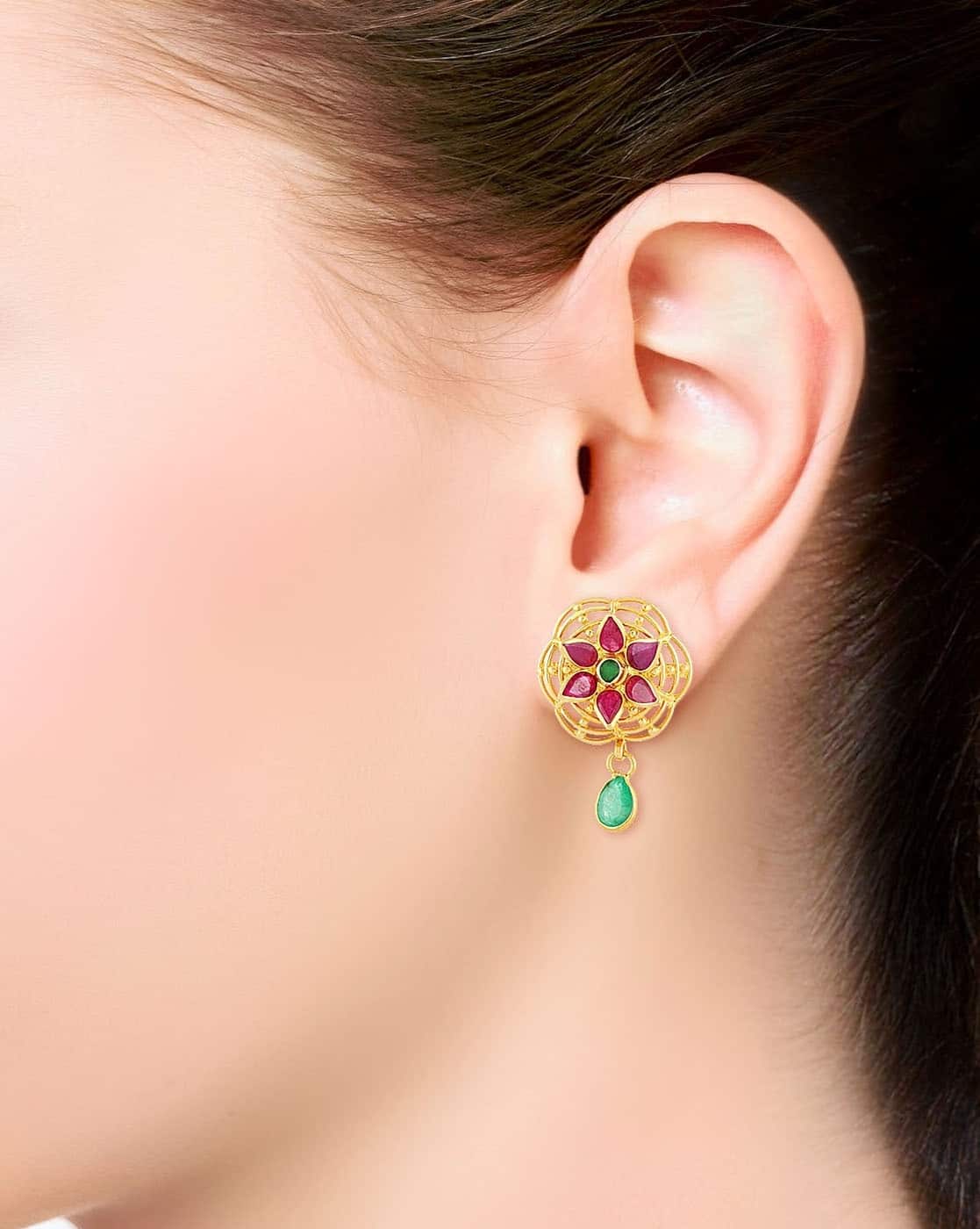 Buy Yellow Gold Earrings for Women by Malabar Gold Diamonds