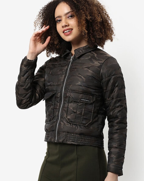 Camouflage leather clearance jacket womens