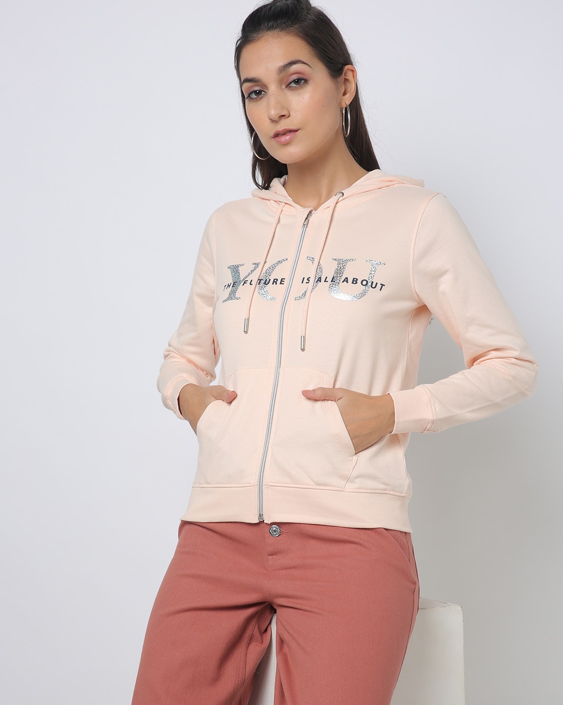 Hollister Women's Hoodie Xs Pink 100% Cotton