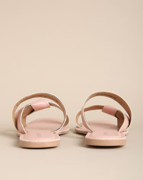 Buy Nude Pink Flat Sandals for Women by Fyre Rose Online | Ajio.com