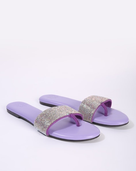 Berness Maddy Purple Double Strap Braided Rhinestone Flat Sandals – Manic  Shoes