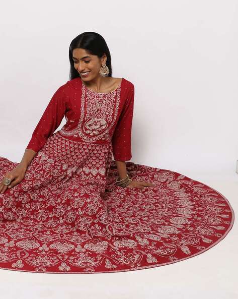 Buy Ikat Print Sleeveless A-line Kurta Online at Best Prices in India -  JioMart.