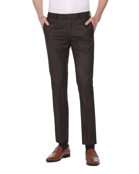 Buy Arrow Men Grey Solid Slim fit Regular trousers Online at Low Prices in  India  Paytmmallcom