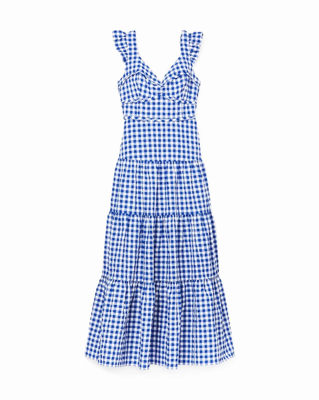 Buy KATE SPADE Gingham Checked Tiered Dress | Blue Color Women  