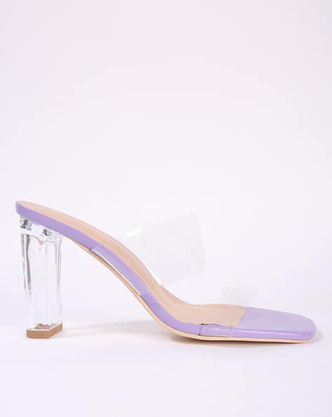 Encrustd Chunky Heeled Sandals with Contrast Footbed