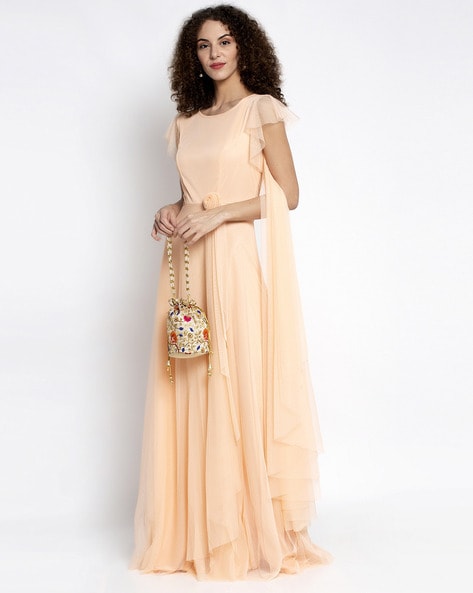 Temptation Peach Dress | Geraldina's Couture