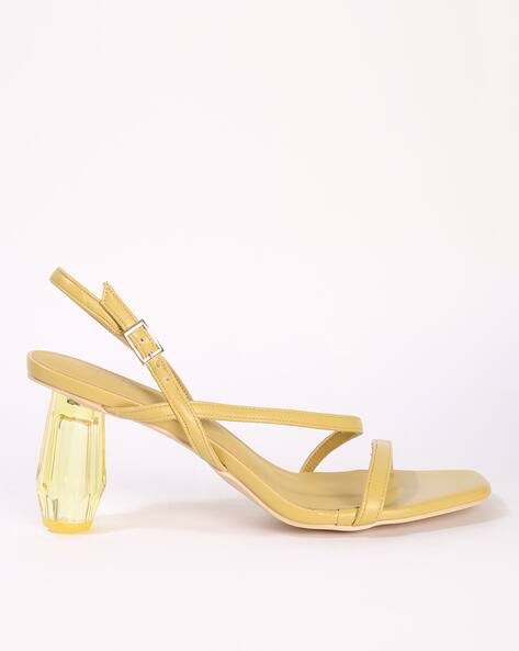 Encrustd Heeled Sandals with Ankle Strap