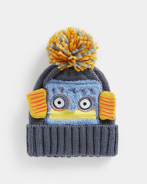 Mothercare Knitted Beanie with Pom-Pom Details