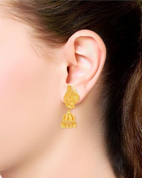 New Beautiful Designer Gold Earrings Designs - 1 gram Gold Peacock Design  Earrings Collection - YouTube