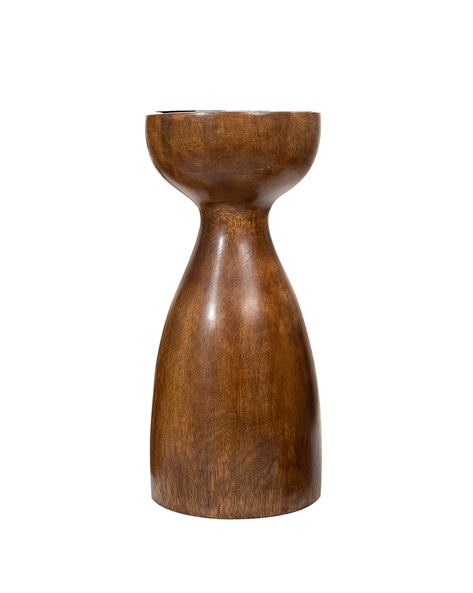 Wooden Pillar Candle Holder from Retreat Home, oak effect