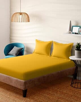portico 144 TC Super King Size Bedsheet with Pillow Covers-picture-25