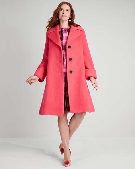 Buy KATE SPADE Brshd wool coat, 650, s | 650 Color Women | AJIO LUXE