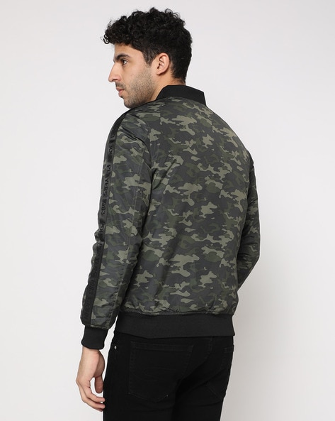 Buy Beige Camo Print Denim Jacket for Men