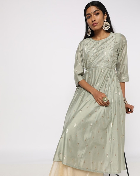 Buy online Light Blue Colored A-line Kurta from Kurta Kurtis for Women by  Avaasa Mix 'n' Match for ₹699 at 30% off | 2024 Limeroad.com
