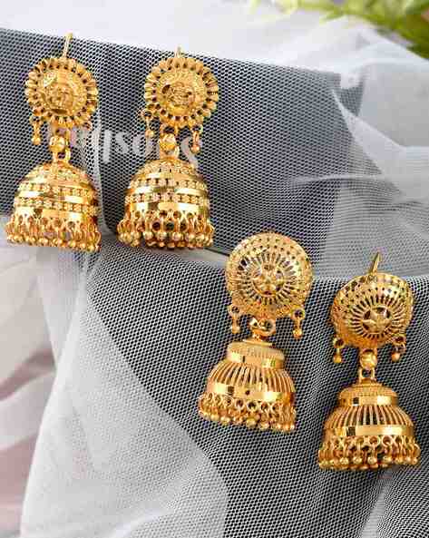 Gold jhumki clearance design