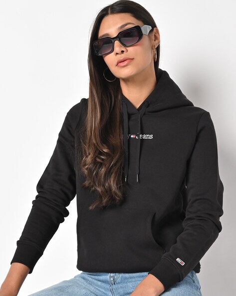 Tommy Jeans LINEAR HOODIE - Sweatshirt - black 