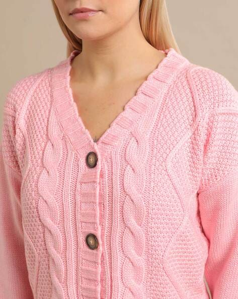 Alony Pink | Knit Cardigan w/ Buttons