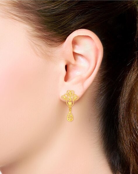 GLAMOROUS GOLD DROP EARRINGS - Navrathan