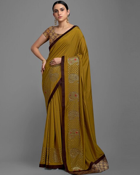 Buy Olive Sarees for Women by Hritika Online