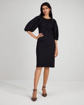 Kate Spade Black 2024 Long Sleeve Fit & Flare Button Down Dress