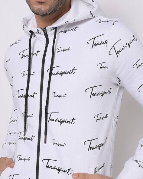 Brand Print Hoodie with Insert Pocket