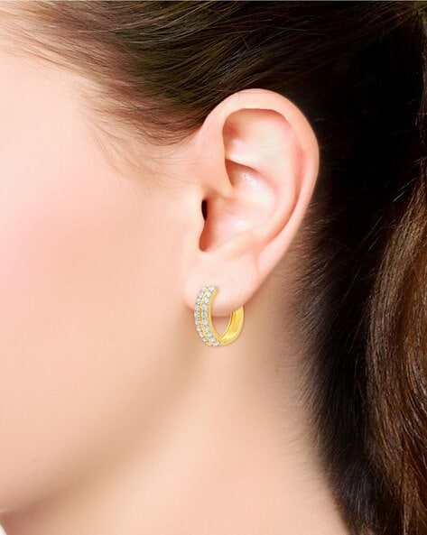 Buy Gold Hoop Earrings Online in India | Diamond Hoop Earrings for Women