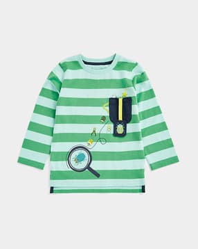 mothercare Striped Round-Neck T-shirt with Applique-picture-31
