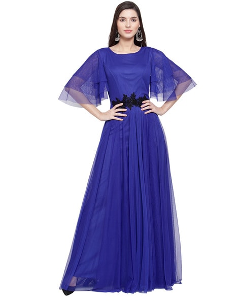 Royal Blue Maxi Dress with Straps – iwearmystyle