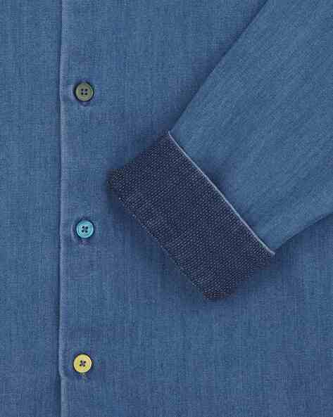 Eton Organic Cotton Denim Shirt Navy | Jan Rozing Men's Fashion