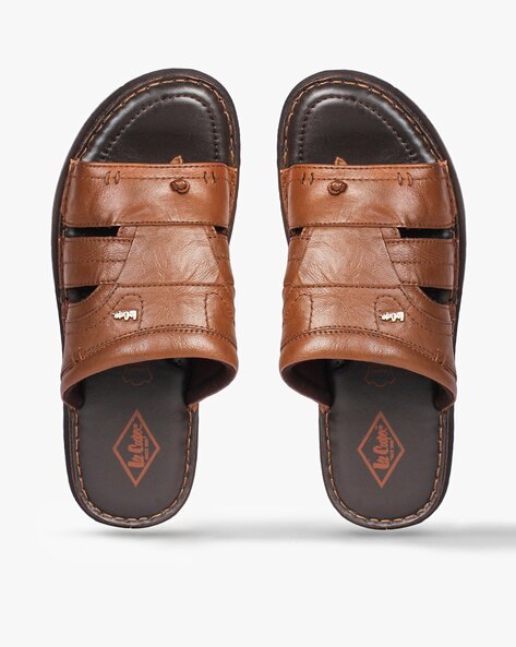 Buy Lee Cooper Men Brown Leather Sandals - Sandals for Men 428456 | Myntra