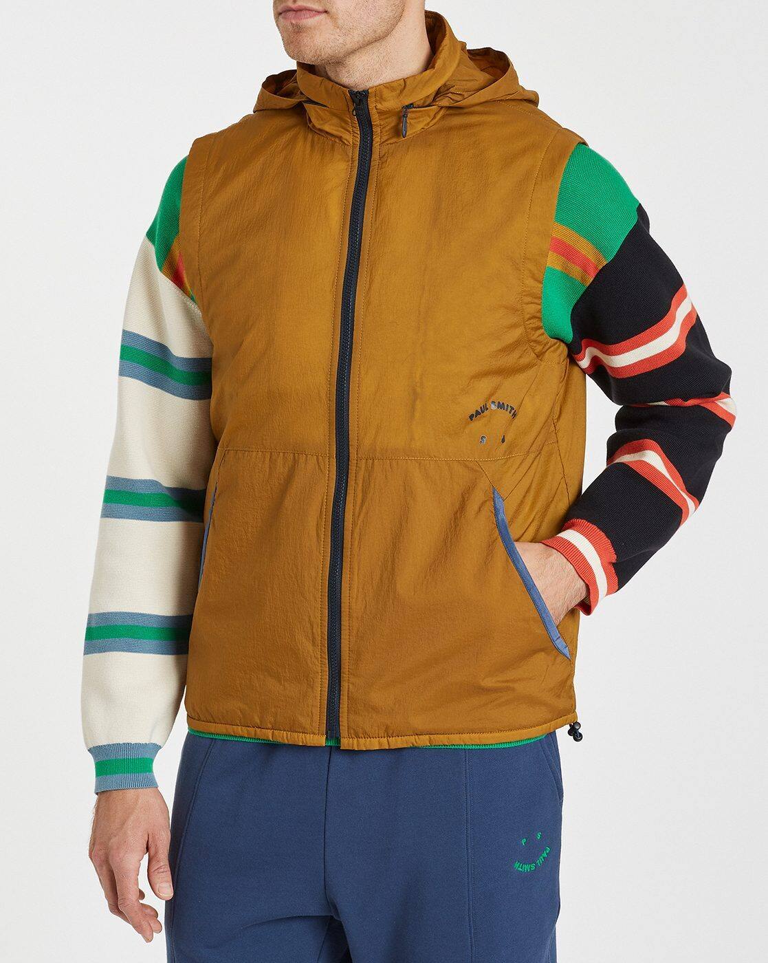 Buy PS PAUL SMITH Regular Fit Mixed Media Jacket | Mustard Yellow