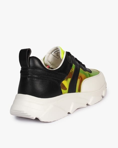 Colourblock Panelled Lace-Up Shoes