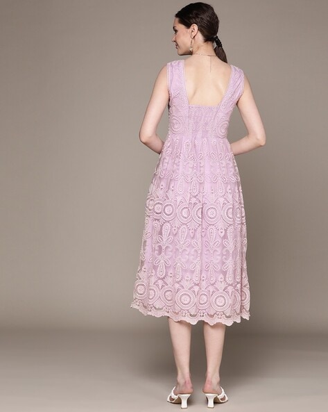 Lilac Lace Fit and Flare Dress, Eliza J Dresses