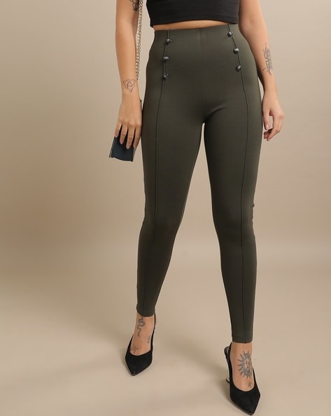 Buy Panelled Treggings with Zip Closure Online at Best Prices in