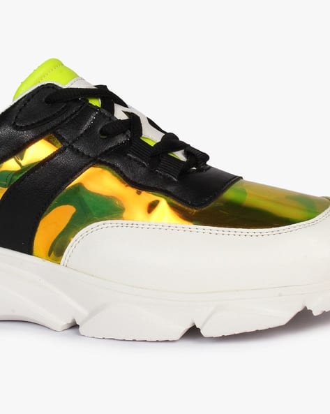 Colourblock Panelled Lace-Up Shoes